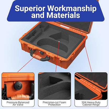 DAIERTEK Starlink Mini Case Travel, Starlink Mini Carrying Hard Case with Precision Cut Foam, Waterproof, Portable, Orange, for Travel, Camp
