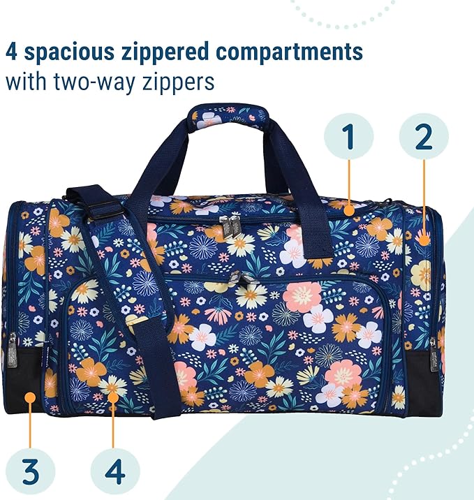 Wildkin Kids Weekender Duffel Bag – Carry-On Size for School, Travel, & Sleepovers