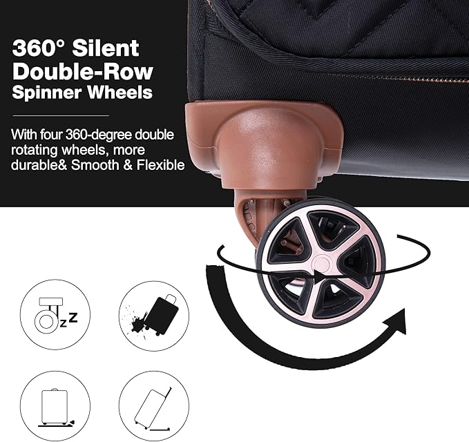 Travelhouse Luggage Set, Softside Suitcase 4-Piece (16/20/24/28), Expandable Lightweight Luggage Sets with Duffel Travel Bag,Suitcase with Double Spinner Wheels