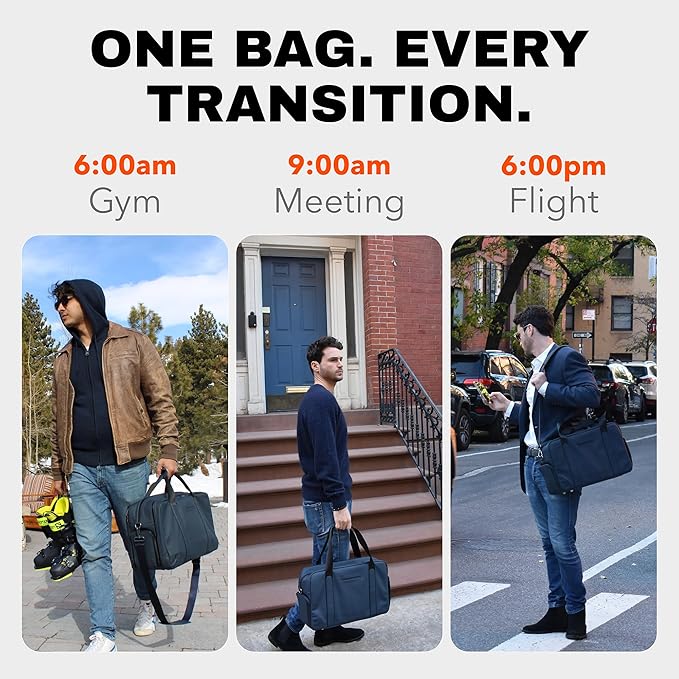 The FTL Pro Mens Travel Bag - 30L Premium Work to Gym Weekender Duffel with Garment Bag, Shoe Space & 18" Laptop Sleeve - Organized Athletic Business Carry On Hybrid, Fits Under Airplane Seat - Blue