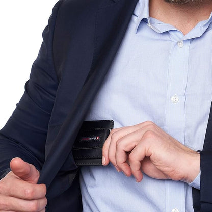 Alpine Swiss RFID Dermot Money Clip Front Pocket Wallet For Men Leather Hampton Collection Glossy Nappa Black