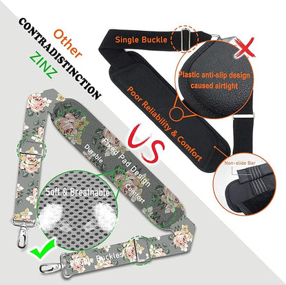 Shoulder Strap, ZINZ 57" Padded Adjustable Shoulder Bag Straps Replacement for Bags with D-Ring (DR02O01)
