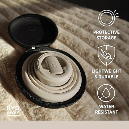 HYDAWAY Travel Case for Collapsible Bottles, Bowls & Cups - Protective Storage with Carabiner Clip - Durable, Water-Resistant, TSA-Friendly