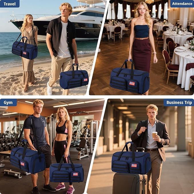 3-in-1 Tactical Garment Bag For Men,55L Large Capacity Convertible Suit Bag,Garment Bags For Hanging Clothes With Shoes Compartment, Multi-Functional Suit Bag For Travel Business