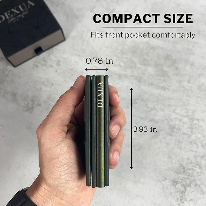 Mens Wallet, Premium Leather Slim Wallet, RFID Blocking Pop-Up Card Holder, Extra Credit Card Slots, Cash Slot, Magnetic Closure, Christmas Gift Ready Gift Box Included