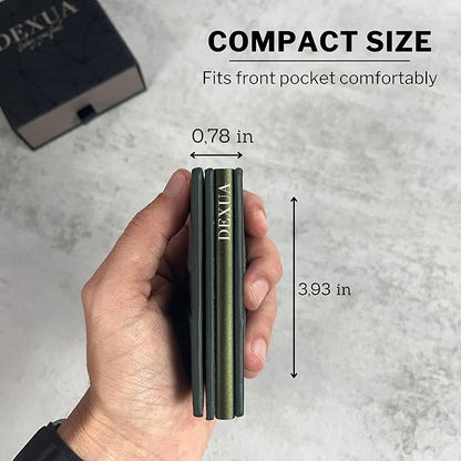 Mens Wallet, Premium Leather Slim Wallet, RFID Blocking Pop-Up Card Holder, Extra Credit Card Slots, Cash Slot, Magnetic Closure, Christmas Gift Ready Gift Box Included