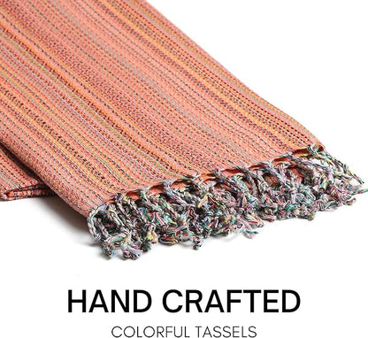 BAY LAUREL Turkish Beach Towel with Travel Bag 39 x 71 Quick Dry Sand Free Lightweight Large Oversized Towels Light