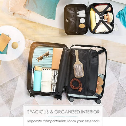 20 Inch Carry On Luggage 22x14x9 Airline Approved, Carry On Suitcase with Wheels, Hard-shell Carry-on Luggage, Durable Luggage Carry-On, Navy Small Suitcase with Cosmetic Case