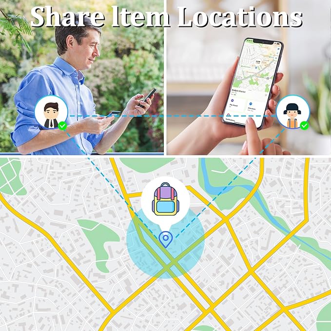 Geevon Smart tag-4 Pack Bluetooth Tracker Work with Apple Find My (iOS Only).Item Finder for Keys, Wallet,Backpack, Luggage (4P Black)