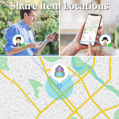 Geevon Smart tag-4 Pack Bluetooth Tracker Work with Apple Find My (iOS Only).Item Finder for Keys, Wallet,Backpack, Luggage (4P Black)