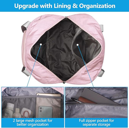 For Spirit Airlines Personal Item Bag 18x14x8 Foldable Travel Duffel Bag Underseat Carry-on Luggage for Women and men 30L(Pink)