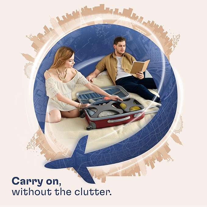 Shacke Premium 8 Packing Cubes Set - Lightweight Mesh Travel Luggage Organizers with Laundry Bag, 8-Piece Suitcase Storage System (Dark Grey)