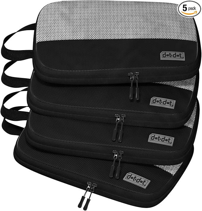 4pc Medium Compression Packing Cubes for Travel - Luggage Packing Organizers - Travel Packing Cubes for Suitcases