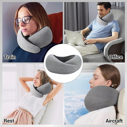 Outney™ Travel Pillow for Airplanes 2025 Veritable Chin Support Travel Neck Pillow 100% Pure Memory Foam Full Neck Surround Pillows for Traveling Flight Sleeping Portable Travel Essentials (Navy Blue)