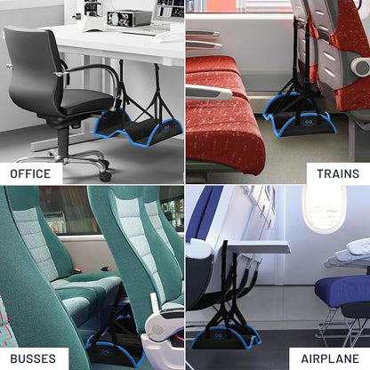 Everlasting Comfort Airplane Foot Hammock - Memory Foam Foot Rest for Plane Travel - Portable Foot Rest for Air Travel, Desk & Car - Airplane Essentials Foot Hammock for Plane Travel