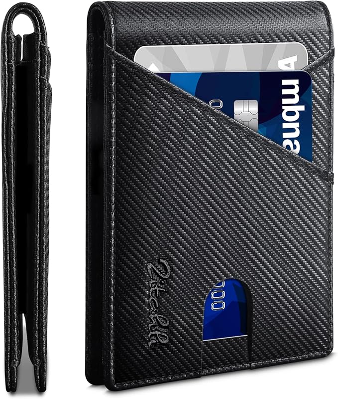 Zitahli Wallet for Men Slim 11 Credit Card Holder RFID Blocking Small Men's Wallet Bifold Minimalist Front Pocket With Mens Gifts Box