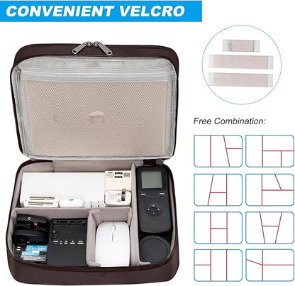 CILLA Electronic Organizer Travel Case, Travel Cord Organizer Case Portable Waterproof Cable Organizer Bag for Charger, Cord, USB, Power Bank, Earphone