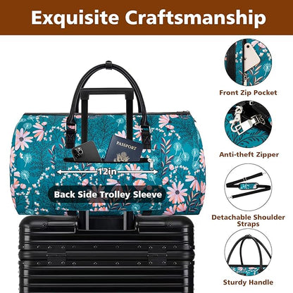 Garment Bag for Travel Convertible Carry On Garment Bag Large Travel Duffel Bags for Women 2 in 1 Hanging Suitcase Suit Travel Bags for Women & Men 3pcs Set