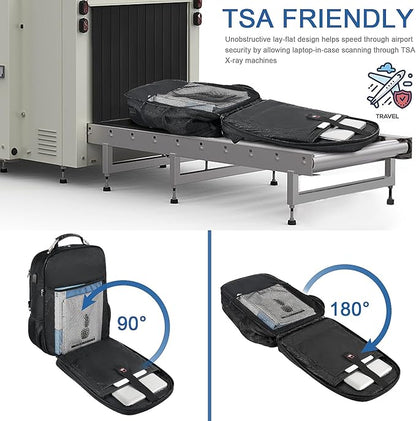 Z-MGKISS Extra Large Backpack for Men, Gaming Laptop Travel Bag Fits 18.4-19" Laptops, TSA Flight-Approved Backpack, Anti-Theft Gym College Business Work Mens Daypack, Black