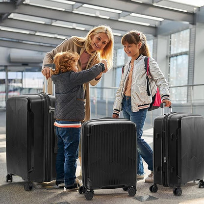 Nazhura Luggage Set, 3-Piece Hardside Suitcase Set, 20-inch Carry On, 24-inch, 28-inch Luggage