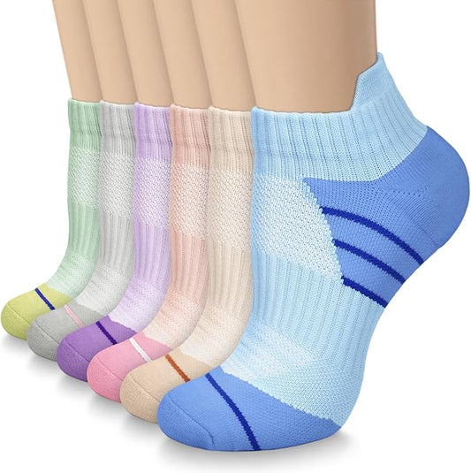 5 Pairs Copper Compression Socks for Women & Men - Ankle Plantar Fasciitis Arch Support Running Socks for Athletic