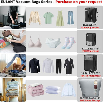 2 Pack Reusable Vacuum Compression Space Saver Bag,Waterproof Professional IP67 Zip Vacuum Bags for Packing Organizers,Lightweight Compression Packing Bags for Home Family(No Pump)