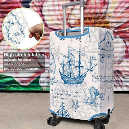 Travel Luggage Cover Suitcase Protector Fits 18-32 Inch Wheel Covers PatternedTravel Related Items Flower Luggage Protector Elastic L