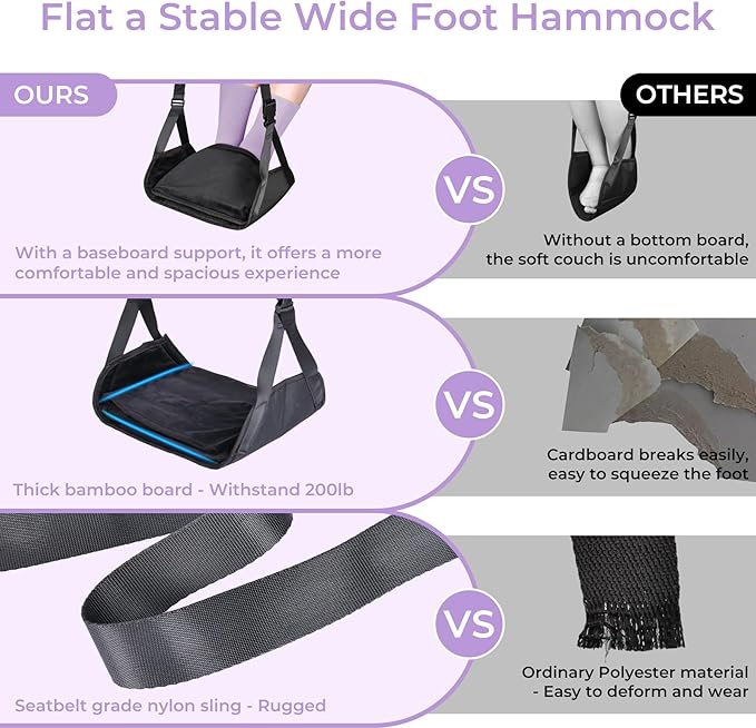 Babenest Warmth Airplane Foot Hammock, Foldable Leg Rest Support with Adjustment Nylon Strap and Thicken Bottom, Portable Flight Footrest Holder in Air Travel, Office & Car (Winter)