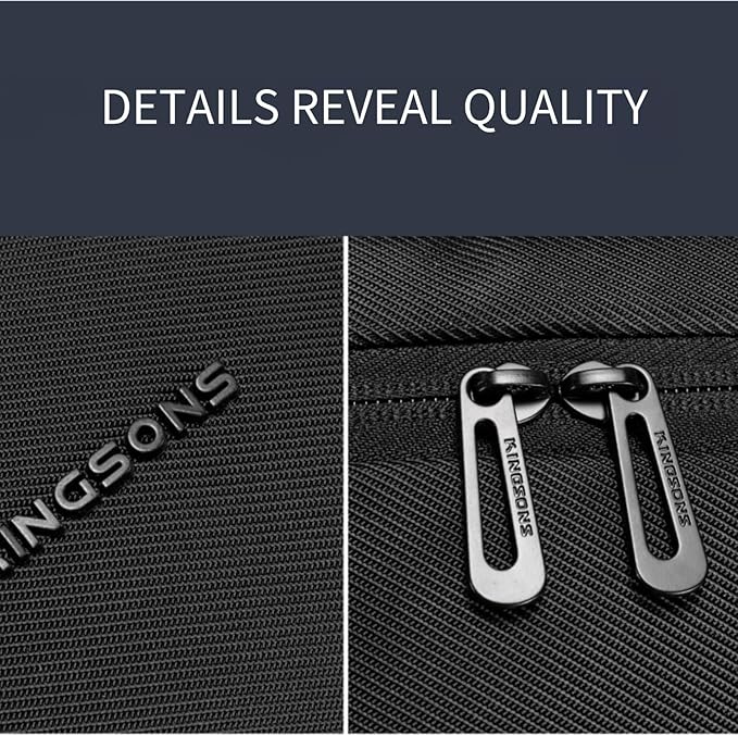 Kingsons 15.6 Inch Laptop Compartment Backpack for Men,Waterproof Slim Durable Business Backpack for Work，Travel (KS25458-Blue-US-1)