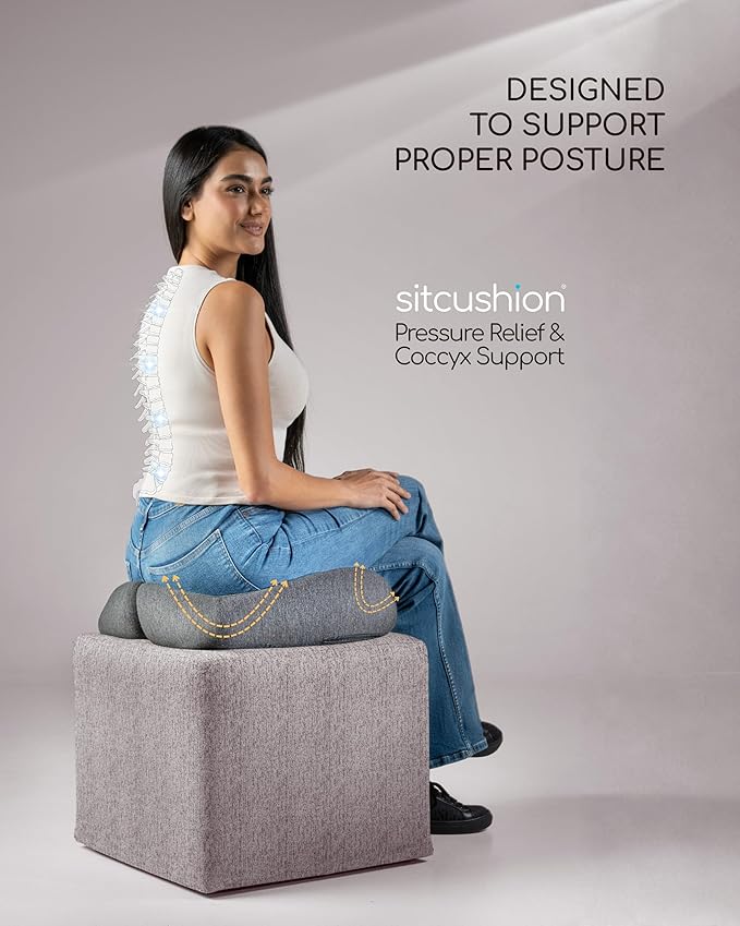 Extra Large Memory Foam Seat Cushions for Office Chairs, Pressure Relief Seat Cushion for Tailbone Pain Relief, Sciatica & Back Pain, Ergonomic Office Chair Cushion for Long Sitting & Driving (Black)