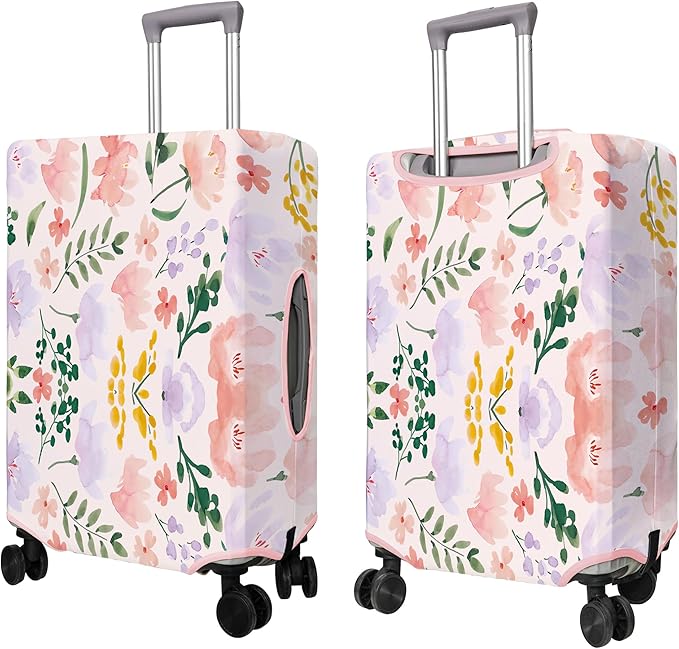 Travel Luggage Cover Suitcase Protector Fits 18-32 Inch Wheel Covers PatternedTravel Related Items Flower Luggage Protector Elastic S