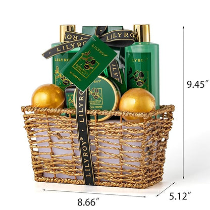 Bath and Body Gift Basket for Christmas - 10-Piece Eucalyptus Luxury Spa Set for Women & Men, Relaxation Ideal for Mothers Day, Father’s Day, Birthday with Shower Gel & More for Her & Him