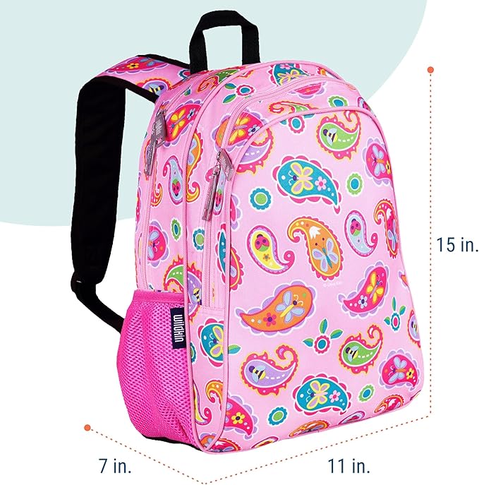 Wildkin 15-inch Kids Backpack for Boys & Girls, Backpack Feature Padded Back & Adjustable Strap for School & Travel Backpacks (Paisley)