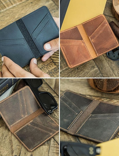 Handcrafted Genuine Leather Wallets, Minimalist Cardholders, and Passport Covers, Handmade Gift