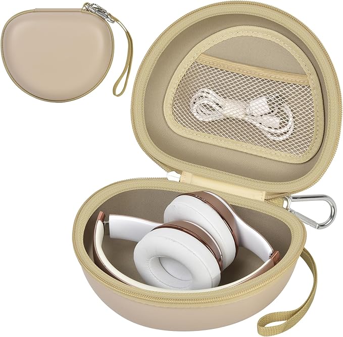 Headphone Case for Beats Solo 4/ for TOZO HT2/ for Glynzak/for Beats Studio Pro/for Beats Solo3/ for Beats Studio3 On-Ear Headphones, Foldable Bluetooth Wireless Headset (Extra Large) - Khaki