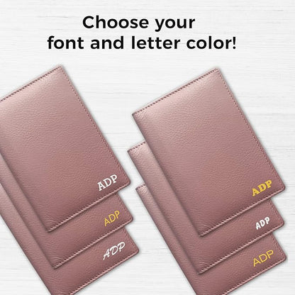 Personalized Monogrammed Blush Leather RFID Passport Wallet