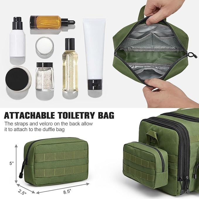 G4Free 3-in-1 Duffle Bag for Travel, Large Gym Duffle Backpack for Men Women with Shoes Compartment and Wet Pocket, Green