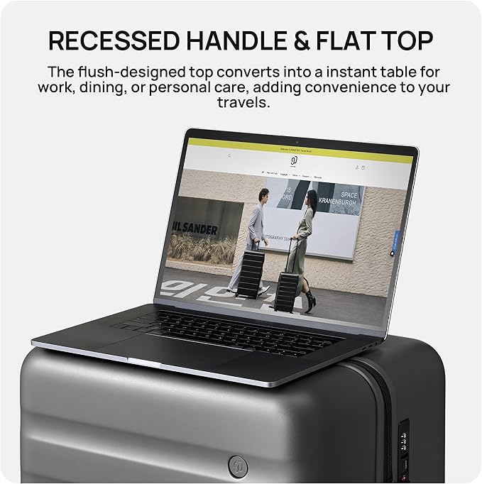 NINETYGO Carry On Luggage 22x14x9 Airline Approved, 20 Inch Luggage with Smooth Spinner Wheels, Lightweight, Hard Shell PC Suitcase Carry-On, Travel Luggage, TSA Approved (Black, Rhine Basic2.0)