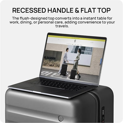 NINETYGO Carry On Luggage 22x14x9 Airline Approved, 20 Inch Luggage with Smooth Spinner Wheels, Lightweight, Hard Shell PC Suitcase Carry-On, Travel Luggage, TSA Approved (Black, Rhine Basic2.0)