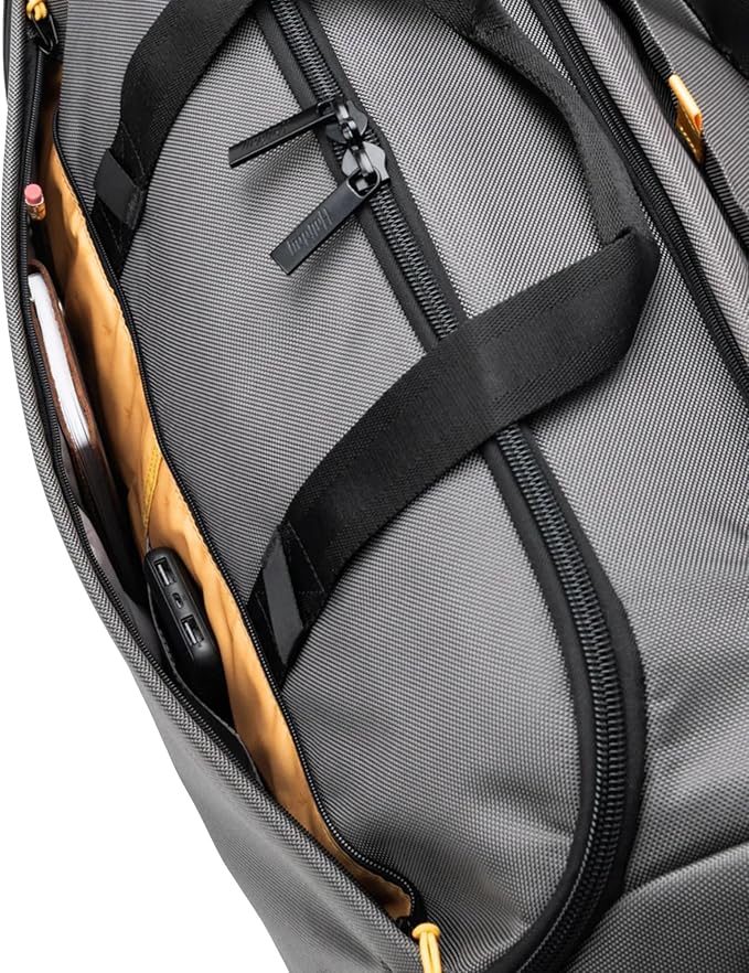 Halfday Convertible 2-in-1 Premium Garment Duffel Weekender Bag 45L | Wrinkle-Free Travel, Hanging Suit Compartment, Shoe Pockets, Trolley Sleeve. Balistic Nylon Carry-On, Ash