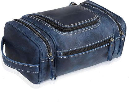 VC VINTAGE COUTURE Leather Toiletry Bag for Men Extra Large Leather Men's Toiletry Bag for Traveling Real Leather Dopp Kit for Men Leather Shaving Bag for Travel