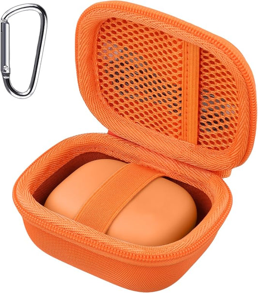 co2CREA Hard Case for Beats Powerbeats Pro 2 with Carabiner Clip, Shockproof Earbuds Storage Box – Protective Travel Cover for Powerbeats Pro 2 Wireless Bluetooth Earbuds (Electric Orange Case)