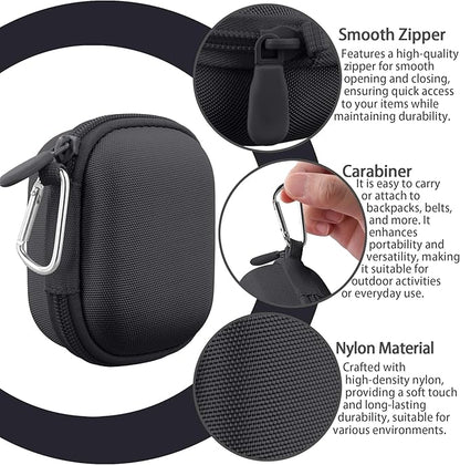 co2CREA Hard Case for Beats Powerbeats Pro 2 with Carabiner Clip, Shockproof Earbuds Storage Box – Protective Travel Cover for Powerbeats Pro 2 Wireless Bluetooth Earbuds (Jet Black Case)