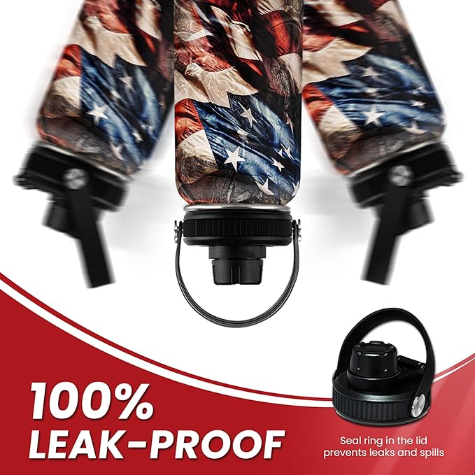 Hunting Water Bottle 32oz - Stainless Steel Insulated Bottles with Lid - Hunting Presents for Men Dad Husband Papa, Hunters Gift for Birthday Christmas Fathers Day