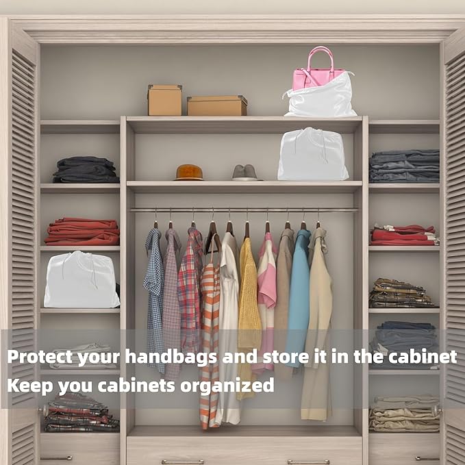 12 Pack Dust Bags For Handbags Travel Storage Pouch, Purse Dust Bags For Storage, Silk Dust Covers With Drawstring For Purse Shoes Boots