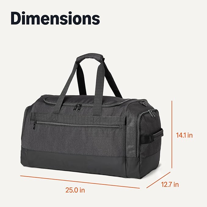 Amazon Essentials Lightweighted Carry-on Duffel with Wet pocket & Shoe Compartment 25 inches Black