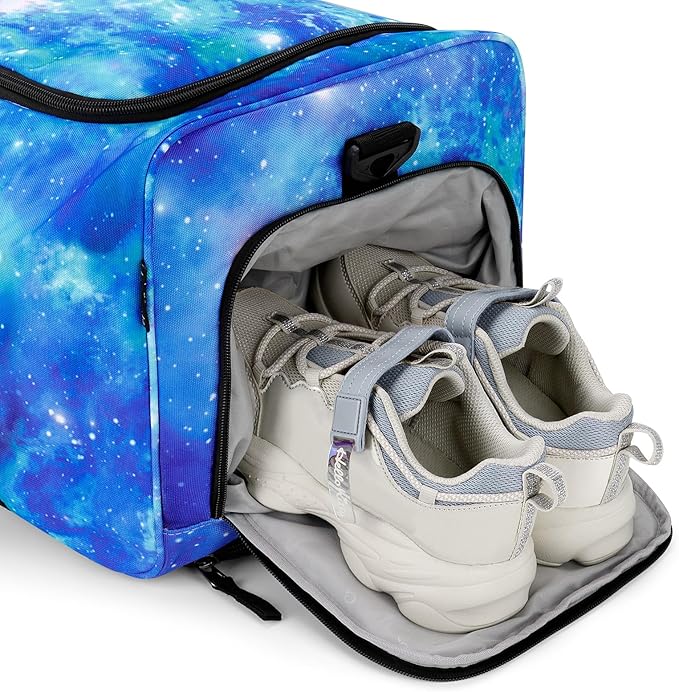 Choco Mocha Boys Galaxy Suitcase with Wheels Kids Black Rolling Duffle Bag for Camping Teen Boys Toddler Luggage Bag for Travel, 22inch