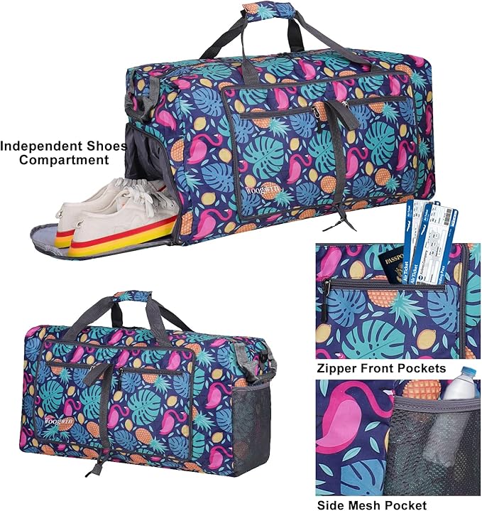 Woogwin Travel Duffel Bag Large Foldable Waterproof Overnight Bag for Beach Swim Bags Pool Sports Gym