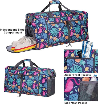 Woogwin Travel Duffel Bag Large Foldable Waterproof Overnight Bag for Beach Swim Bags Pool Sports Gym