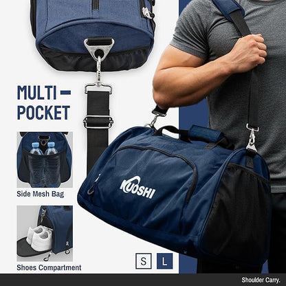 Gym Bag for Men & Women with Shoe Compartment & Wet Pocket, 31L Water Resistant Sports Duffle Bag with Quick-Access Pouch,Multi-Purpose Weekender Overnight Bag